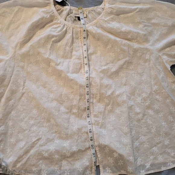 Women XL Short Sleeve Button-Front Blouse Relaxed Billowy Euro Boho Spring New - Picture 5 of 9
